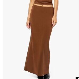 WeWoreWhat Pull On Midi Skirt Jersey Saddle Size Small